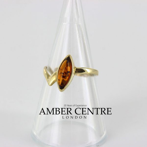 Italian Unique Handmade German Baltic Amber Ring in 9ct solid Gold- GR0291 RRP £195!!!