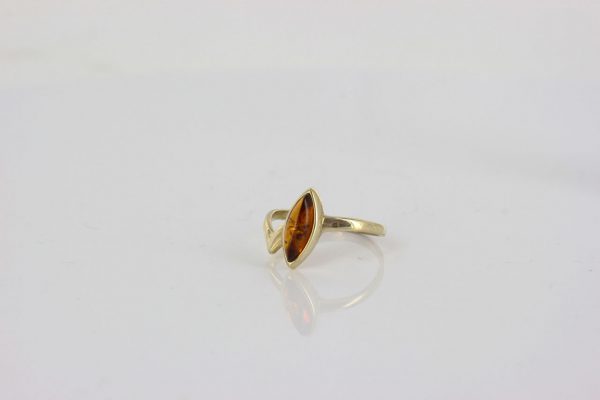 Italian Unique Handmade German Baltic Amber Ring in 9ct solid Gold- GR0291 RRP £195!!!