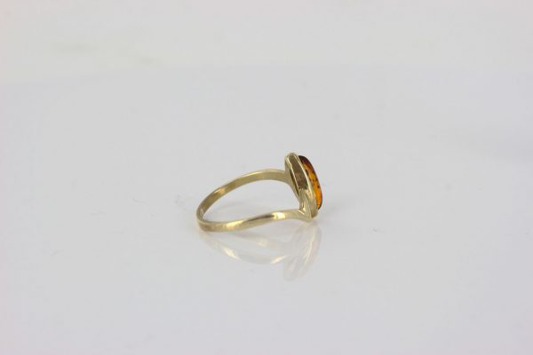 Italian Unique Handmade German Baltic Amber Ring in 9ct solid Gold- GR0291 RRP £195!!!