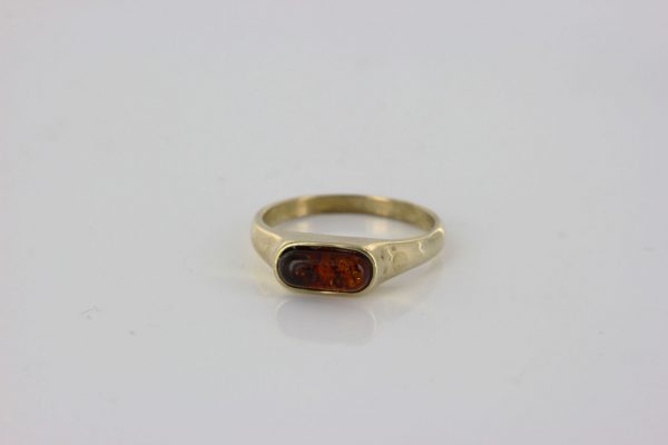 Italian Unique Handmade German Baltic Amber Ring in 9ct solid Gold- GR0295 RRP £275!!!