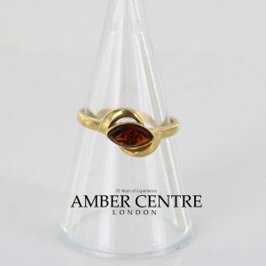 Italian Unique Handmade German Baltic Amber Ring in 9ct solid Gold- GR0296 RRP £250!!!