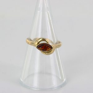 Italian Unique Handmade German Baltic Amber Ring in 9ct solid Gold- GR0296 RRP £250!!!