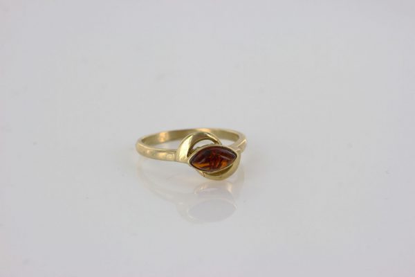 Italian Unique Handmade German Baltic Amber Ring in 9ct solid Gold- GR0296 RRP £250!!!