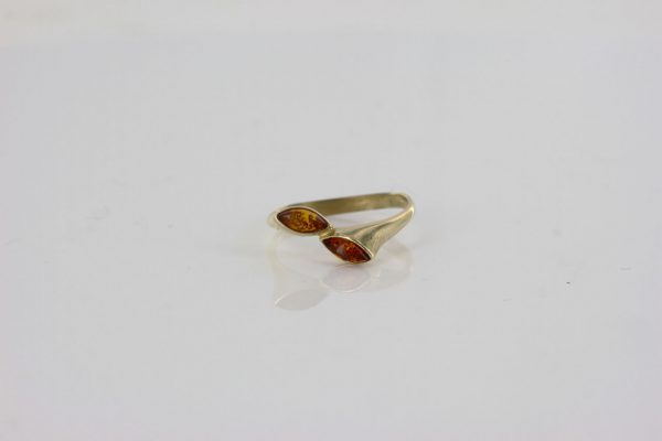 Italian Unique Handmade German Baltic Amber Ring in 9ct solid Gold- GR0298 RRP £195!!!