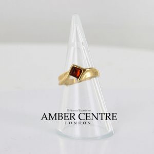 Italian Unique Handmade German Baltic Amber Ring in 9ct solid Gold- GR0299 RRP £250!!!