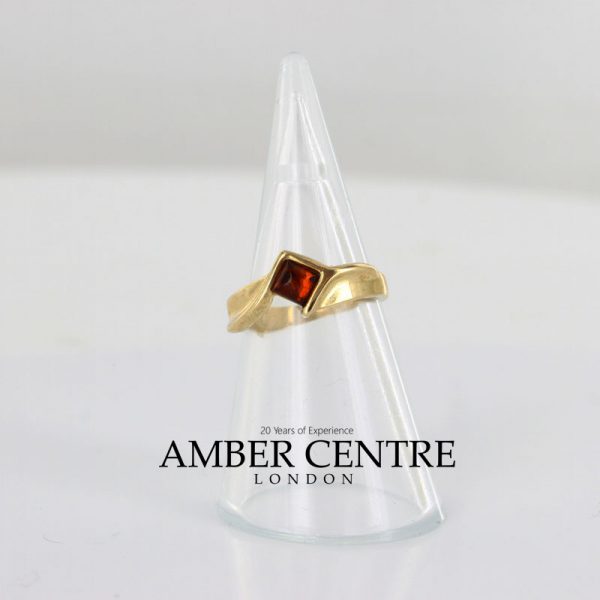 Italian Unique Handmade German Baltic Amber Ring in 9ct solid Gold- GR0299 RRP £250!!!