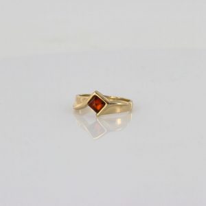 Italian Unique Handmade German Baltic Amber Ring in 9ct solid Gold- GR0299 RRP £250!!!