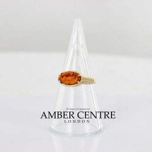 Italian Unique Handmade German Baltic Amber Ring in 9ct solid Gold- GR0300 RRP £185!!!