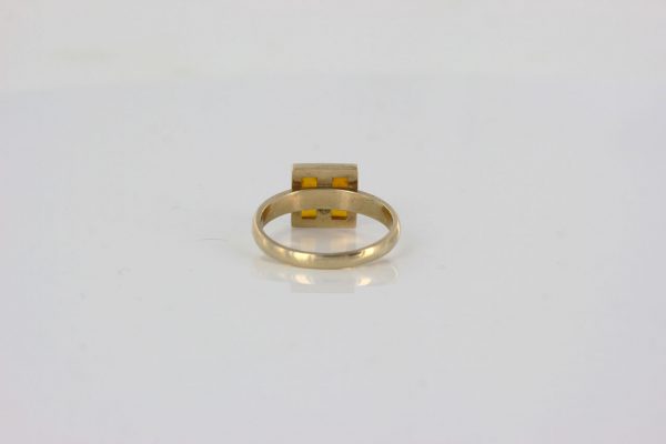 Italian Unique Handmade German Baltic Amber Ring in 9ct Gold- GR0302 RRP £295!!!