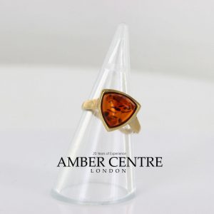 Italian Unique Handmade German Baltic Amber Ring in 9ct solid Gold- GR0303 RRP £295!!!