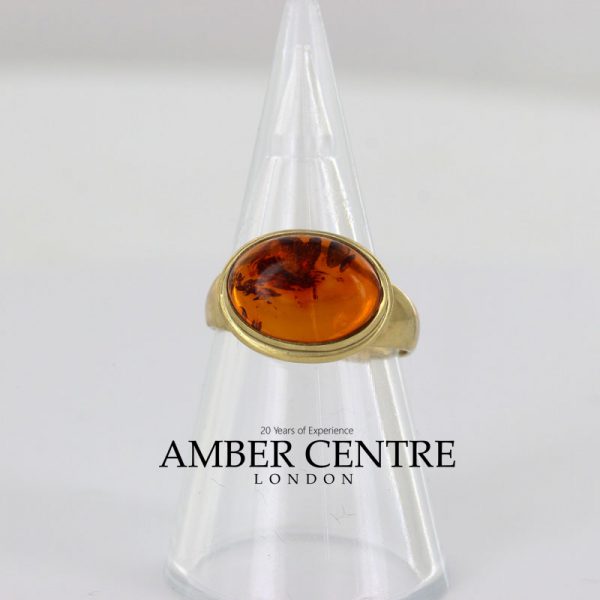 Italian Unique Handmade German Baltic Amber Ring in 9ct solid Gold- GR0304 RRP £295!!!