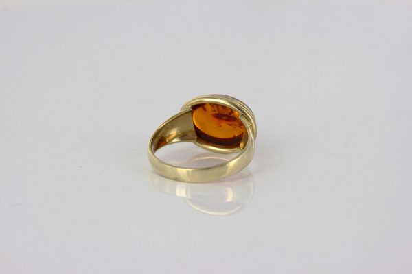 Italian Unique Handmade German Baltic Amber Ring in 9ct solid Gold- GR0304 RRP £295!!!