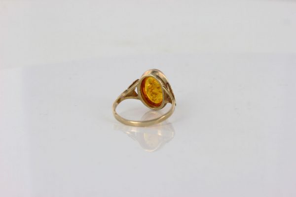 Italian Unique Handmade German Baltic Amber Ring in 9ct solid Gold- GR0308 RRP £275!!!