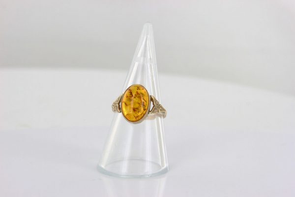 Italian Unique Handmade German Baltic Amber Ring in 9ct solid Gold- GR0308 RRP £275!!!