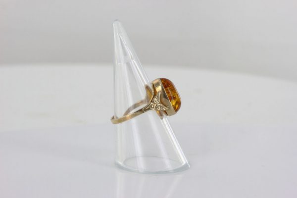 Italian Unique Handmade German Baltic Amber Ring in 9ct solid Gold- GR0308 RRP £275!!!
