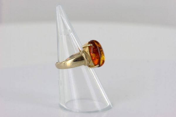 Italian Unique Handmade German Baltic Amber Ring in 9ct solid Gold- GR0309 RRP £350!!!