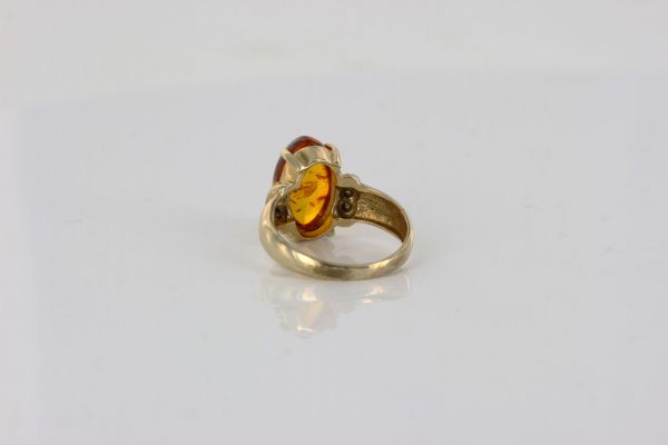 Italian Unique Handmade German Baltic Amber Ring in 9ct solid Gold- GR0309 RRP £350!!!