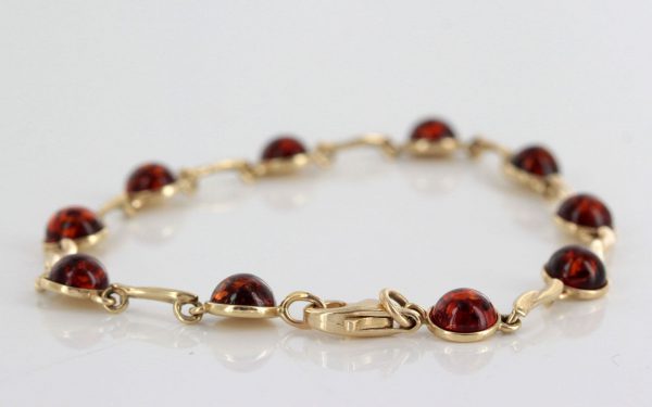 ITALIAN HANDMADE GERMAN BALTIC AMBER BRACELET IN 9CT solid GOLD GBR042-RRP£550!!!