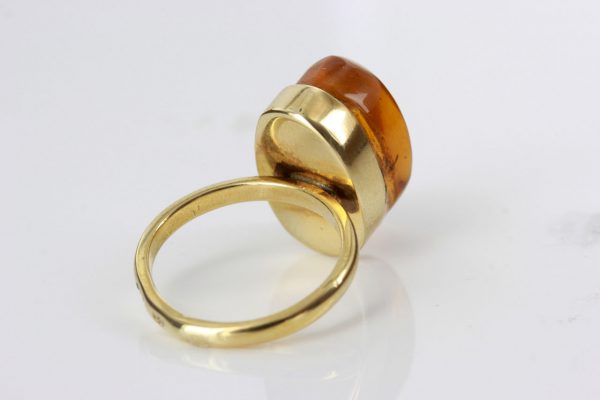 Amber Ring 14ct solid Gold German Baltic Amber with Ant insect Handmade GRR004 RRP£999!!!