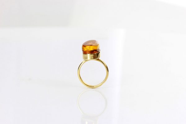 Amber Ring 14ct solid Gold German Baltic Amber with Ant insect Handmade GRR004 RRP£999!!!