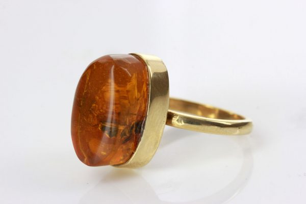 Amber Ring 14ct solid Gold German Baltic Amber with Ant insect Handmade GRR004 RRP£999!!!