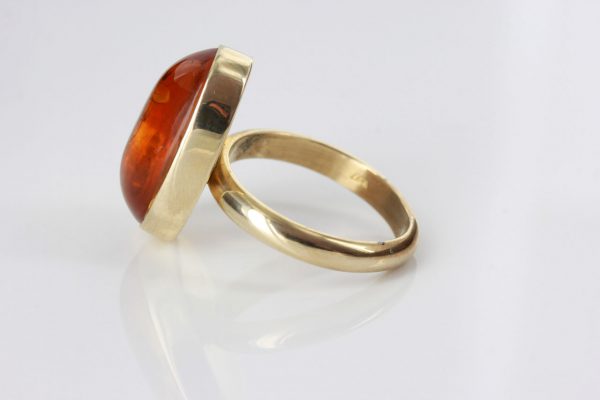 German Baltic Amber Handmade 9ct Ring Containing Biting Midge GRR010 RRP£450!!!