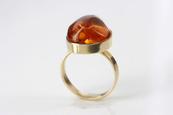 German Baltic Amber with Spider Handmade 9ct solid Gold Ring GRR011 RRP£600!!!