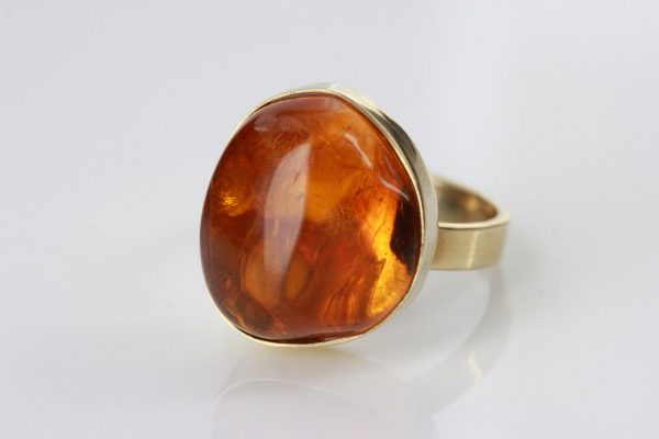 German Baltic Amber with Spider Handmade 9ct solid Gold Ring GRR011 RRP£600!!!