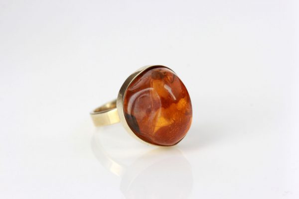 German Baltic Amber with Spider Handmade 9ct solid Gold Ring GRR011 RRP£600!!!