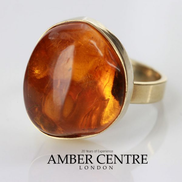 German Baltic Amber with Spider Handmade 9ct solid Gold Ring GRR011 RRP£600!!!
