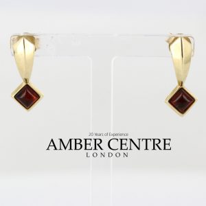 Italian Made Exquisite German Baltic Amber In 9ct Gold Studs GS0080 RRP£165!!!