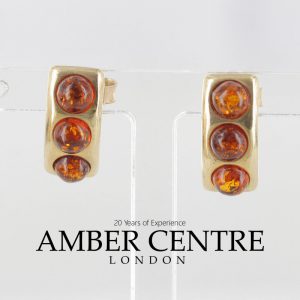 ITALIAN MADE GERMAN BALTIC AMBER STUD EARRINGS IN 9CT GOLD GS0130 RRP£175!!!