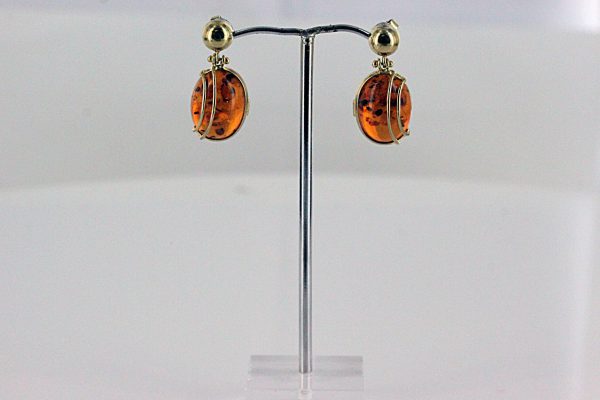 Italian Handmade German Baltic Amber in 9ct Gold Drop Earrings GE0327 RRP£375!!!