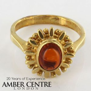 Italian Unique Handmade German Baltic Amber Ring in 18ct solid Gold- GR0662 RRP £825!!!