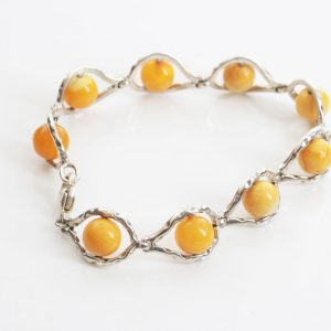 Antique Butterscotch German Baltic Amber Set includes Necklace/Earrings/Bracelet 925 Sterling Silver SET26 RRP£990!!!