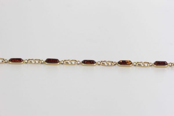 ITALIAN HANDMADE GERMAN BALTIC AMBER BRACELET IN 9CT solid GOLD GBR059-RRP£495!!!