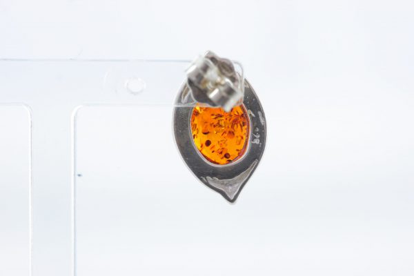 Italian Design Baltic Amber Stud Earrings In 925 Silver Handmade ST0108 RRP£28!!!