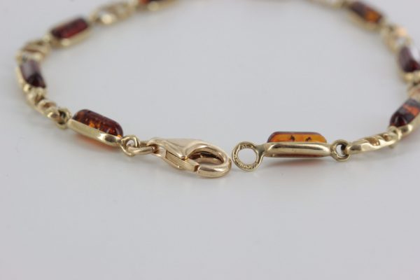 ITALIAN HANDMADE GERMAN BALTIC AMBER BRACELET IN 9CT solid GOLD GBR059-RRP£495!!!