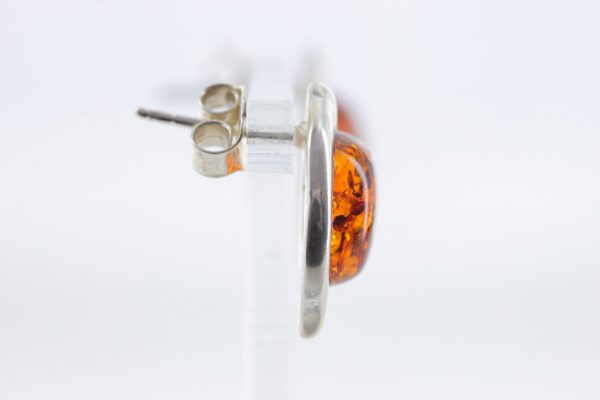 Italian Design Baltic Amber Stud Earrings In 925 Silver Handmade ST0108 RRP£28!!!