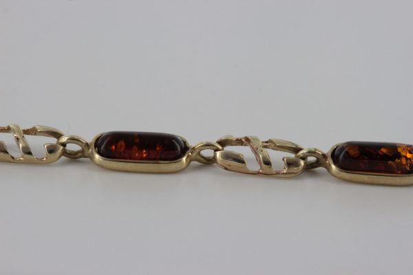 ITALIAN HANDMADE GERMAN BALTIC AMBER BRACELET IN 9CT solid GOLD GBR059-RRP£495!!!