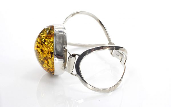 German Green Baltic Amber Handmade Bangle Solid 925 Silver - BAN071 - RRP£475!!!