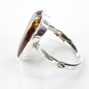 GERMAN BALTIC AMBER BANGLE HEART SHAPED UNIQUE ELEGANT 925 SILVER -BAN085 RRP£795!!!