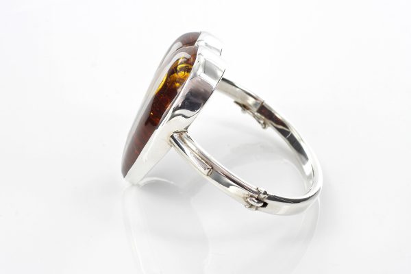 GERMAN BALTIC AMBER BANGLE HEART SHAPED UNIQUE ELEGANT 925 SILVER -BAN085 RRP£795!!!