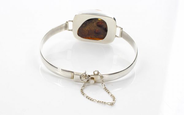 BANGLE GERMAN GREEN BALTIC AMBER HANDMADE 925 SOLID SILVER -BAN051 RRP£295!!!