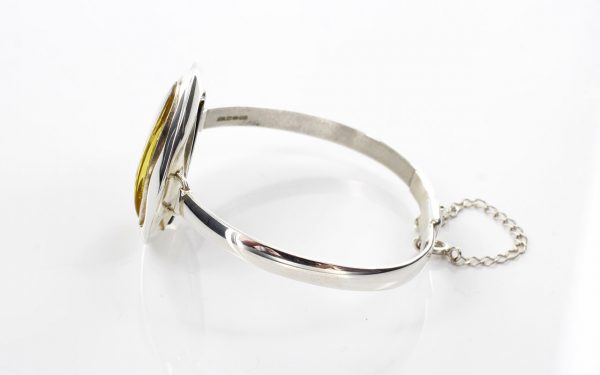 German Green Baltic Amber Handmade Bangle 925 Solid Sterling Silver - BAN050 - RRP£295!!!