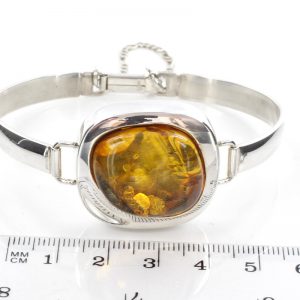 GERMAN GREEN BALTIC AMBER ELEGANT BANGLE Solid 925 SILVER -BAN057 RRP £325!!!