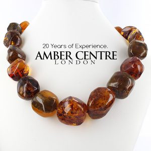 German Baltic Amber Elegant Handmade Unique Bead Necklace A0063 RRP£1495!!!