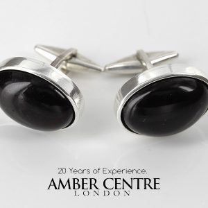 Italian Made Cufflinks 925 Silver German Cherry Baltic Amber CF015 RRP£139!!!