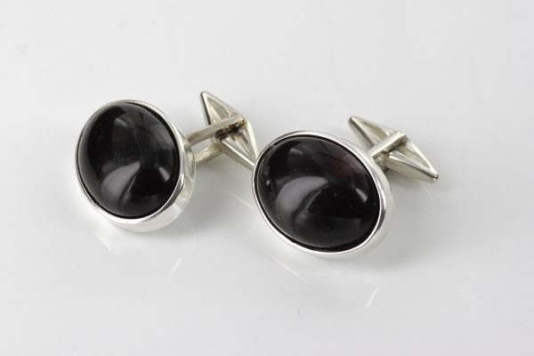 Italian Made Cufflinks 925 Silver German Cherry Baltic Amber CF015 RRP£139!!!