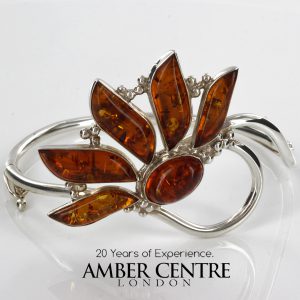 German Baltic Amber Handmade Elegant Bangle In 925 solid Sterling Silver -BAN107 RRP£295!!!